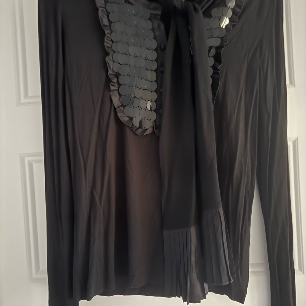 Just Cavalli Black Top with Sequin Accents Silk Never worn